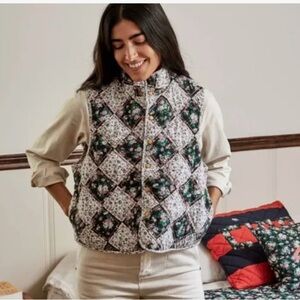 Clare V. Timothé quilted floral vest M/L